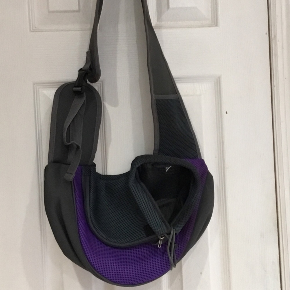 Purple and Gray Crossbody Sling Bag